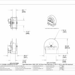 Ett diagram som visar delarna av en För 50m Ø3/4" slang-Elektrisk drift 230V elektrisk enhet.