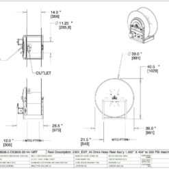 Ett diagram som visar delarna av För 120m Ø1" slang - AEX3905-39-14-10FF.